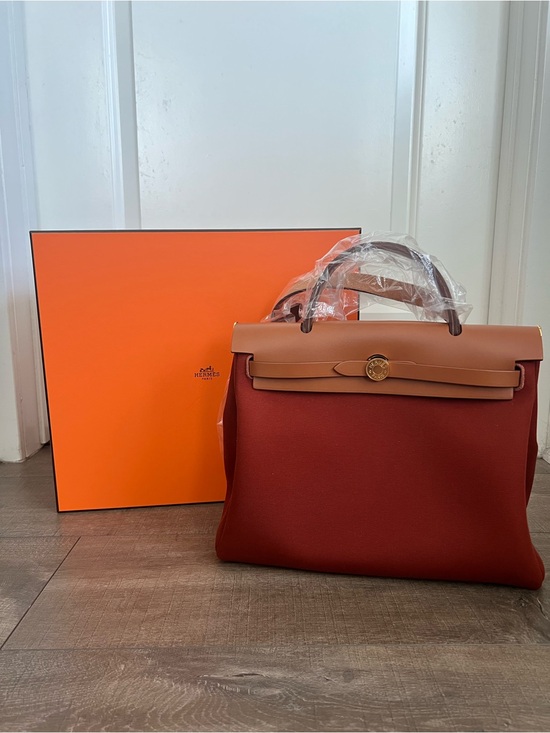 Hermes Handbags - Hermès Herbag Zip RT 31 Verso Hunter Cow/Bico Officier Canvas